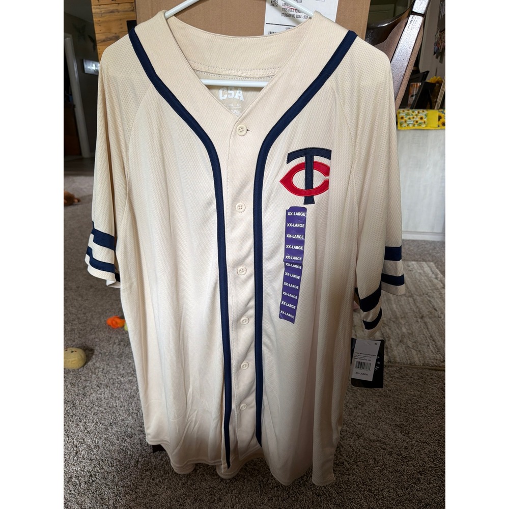 Minnesota Twins MLB Baseball Jersey Cream Navy XXL GBC61262495 New With Tags